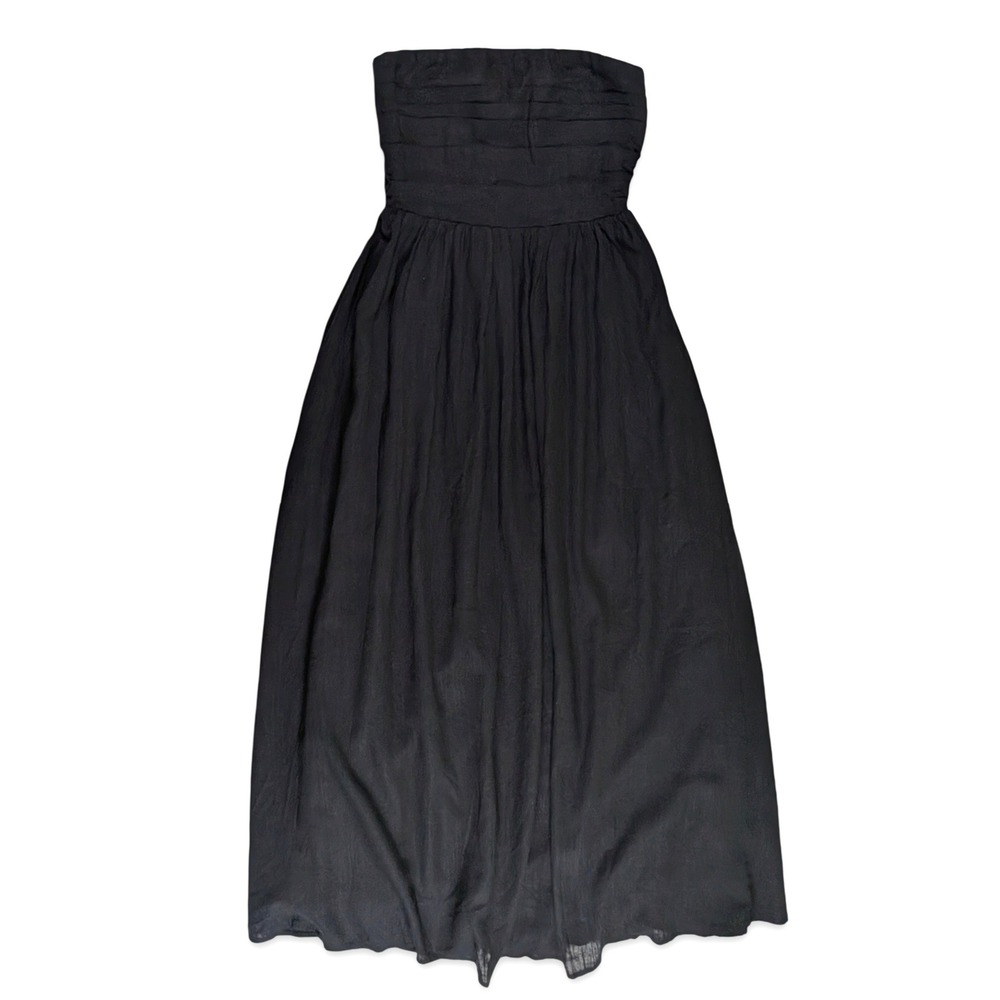 Petal & Pup Kayt Strapless Dress Black Maxi Linen Blend Size XS NWT - Picture 2 of 13